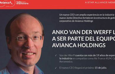 Anko van der Werff, nuevo CEO de Avianca.
