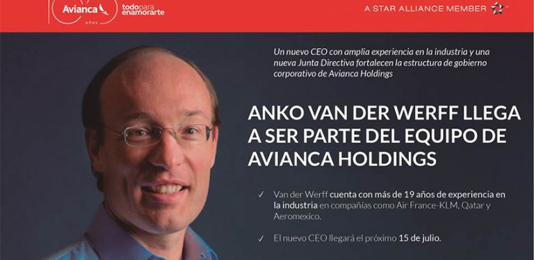Anko van der Werff, nuevo CEO de Avianca.