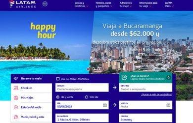 Nuevo buscador web de LATAM Airlines.