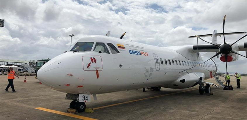 ATR 72-600 de EasyFly en rodaje.