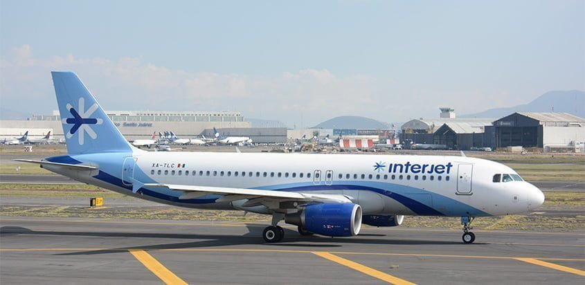 Airbus A320 de Interjet en Ciudad de México.