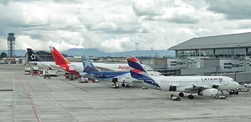 Plataforma del Aeropuerto Internacional Eldorado de Bogotá.