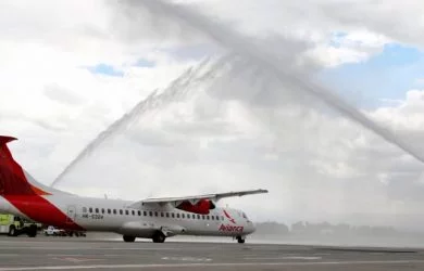 ATR72-600 de Avianca en el bautizo del vuelo entre Bogotá y Tumaco.