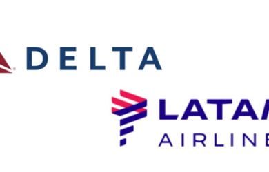 Logo de Delta y LATAM Airlines.