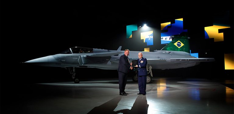 Primer Saab Gripen E de Brasil.