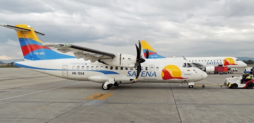 ATR 42-600 de SATENA en el Aeropuerto Eldorado de Bogotá.