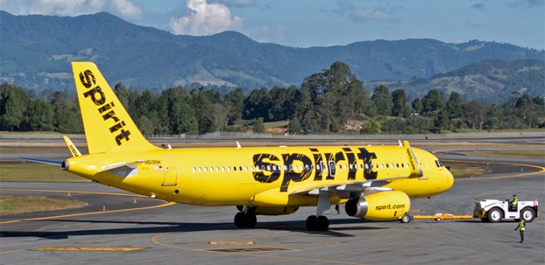 Airbus A320 de Spirit Airlines en Rionegro, Antioquia.