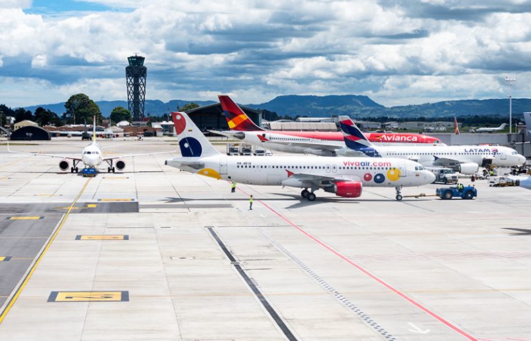 Plataforma del Aeropuerto Eldorado de Bogotá.