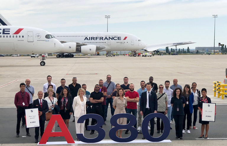 Despedida del Airbus A380 de Air France.