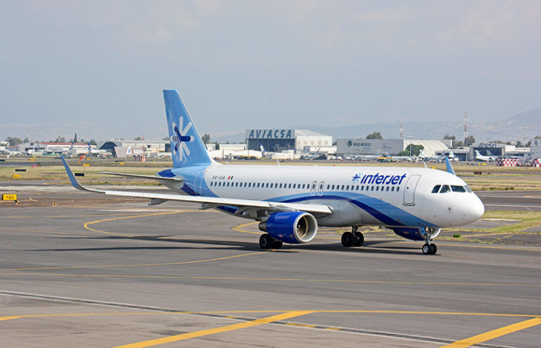 Airbus A320 de Interjet en Ciudad de México.