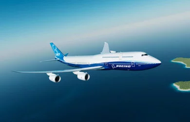 Boeing 747-8 en colores de Boeing.