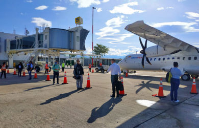 Primer vuelo del plan piloto de reactivación en Colombia.
