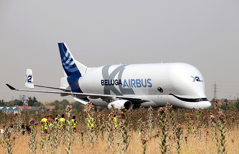 BelugaXL de Airbus en Getafe, España.