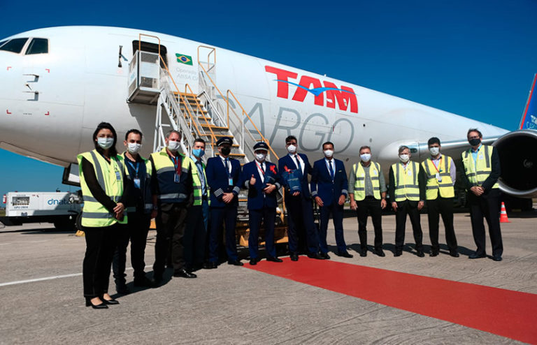 Inauguración de la ruta Miami-Florianópolis de LATAM Cargo.