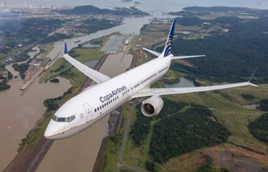 Boeing 737 MAX-8 de Copa Airlines en vuelo.