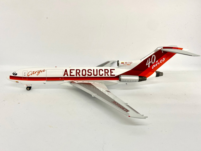 Modelo Boeing 727-100 de Aerosucre a escala 1:200.