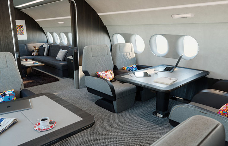 Cabina del Airbus ACJ220.