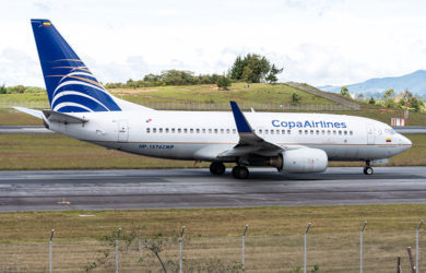 Boeing 737-700 de Copa Airlines en el aeropuerto José María Córdova de Rionegro.