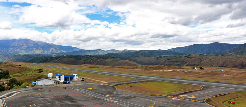Vista del Aeropuerto Antonio Nariño de la ciudad de Pasto.
