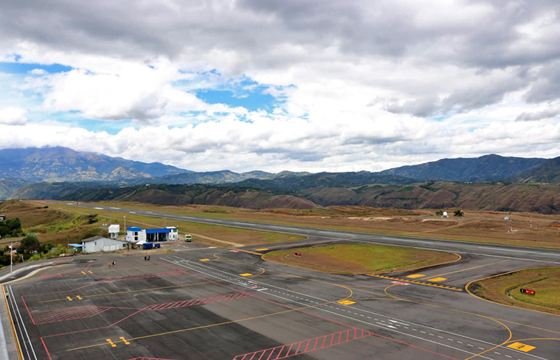 Vista del Aeropuerto Antonio Nariño de la ciudad de Pasto.