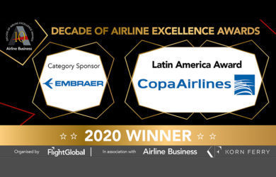 Reconocimiento a Copa Airlines como aerolínea latina de la década.