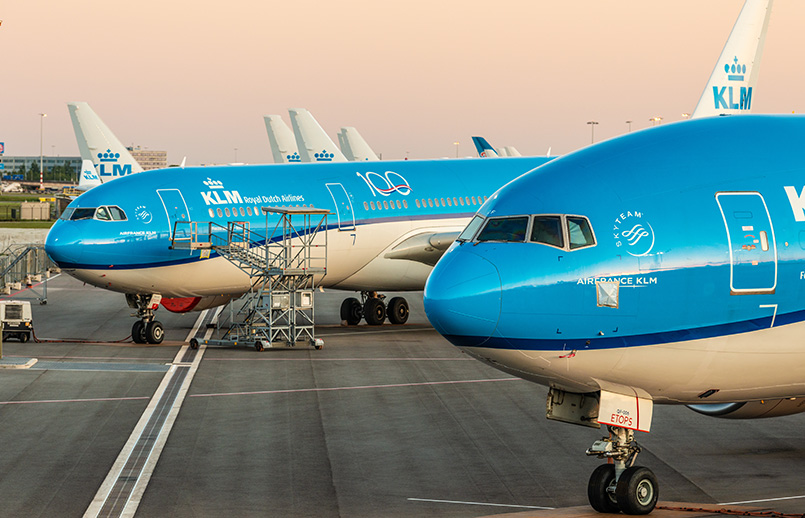 Flota de KLM en Ámsterdam.