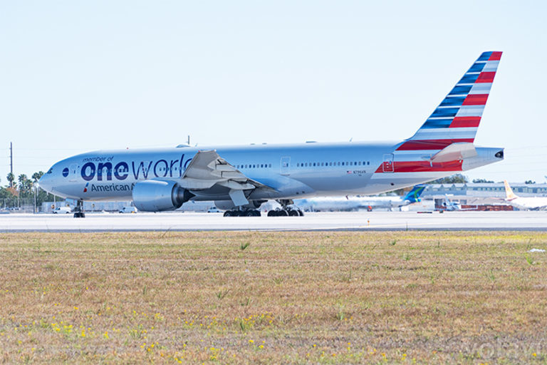 Boeing 777-200ER de American Airlines en Miami.