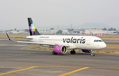 Airbus A320neo de Volaris en Ciudad de México.