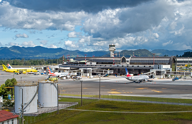 Vista del Aeropuerto Internacional José María Córdova de Rionegro.
