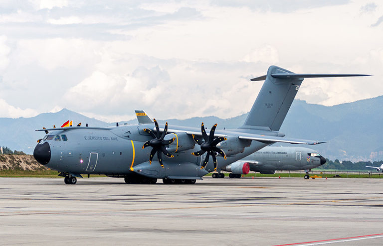 Airbus A400M del Ejército del Aire de España en su visita a Bogotá.