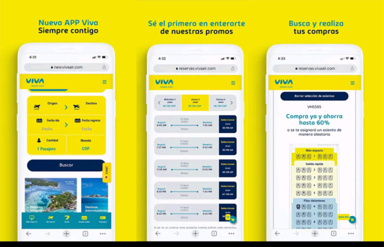 Nueva App de Viva para gestión de vuelos.