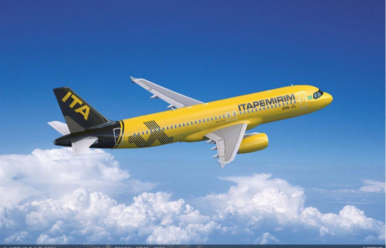Render de un Airbus A320 de Itapemirim.