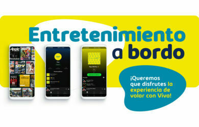 Entretenimiento a bordo de Viva Air.