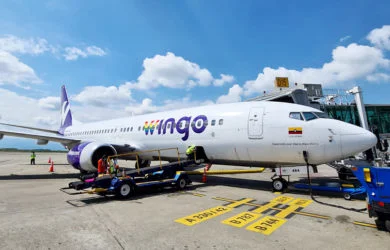 Boeing 737-800 de Wingo en Cali.