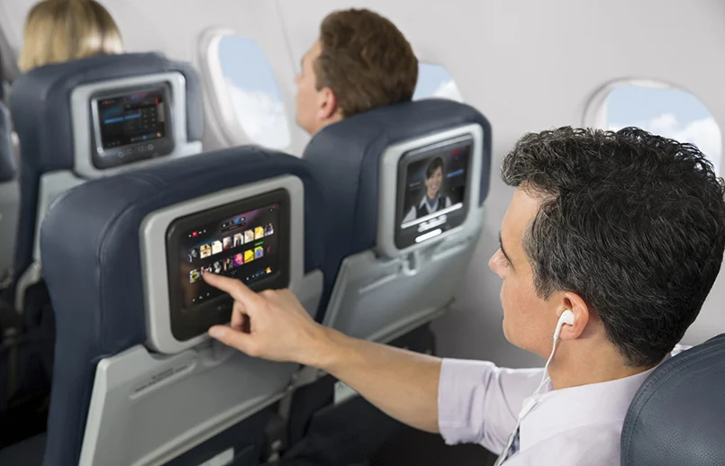 Entretenimiento a bordo de American Airlines.