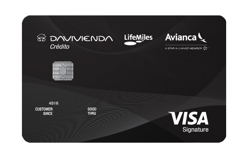 Tarjeta de crédito Davivienda Visa Lifemiles.
