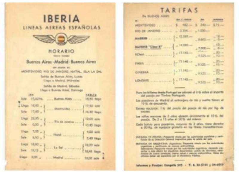 Primer vuelo de Iberia a América Latina.
