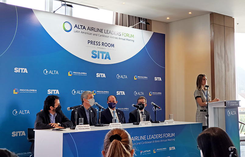 Rueda de prensa del lanzamiento del ALTA Leaders Forum 2021 en Bogotá.