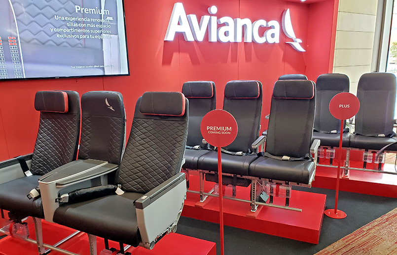 Nuevas sillas de la flota Airbus A320 de Avianca.