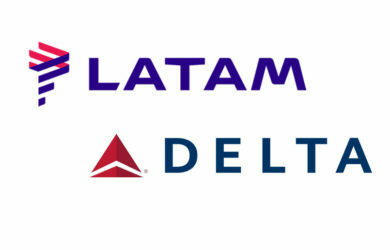 Logos de Delta Air Lines y LATAM Airlines.
