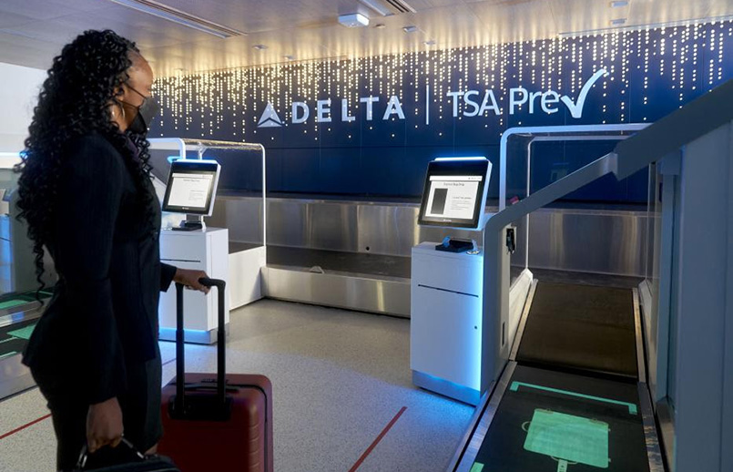 Primer vestíbulo dedicado a TSA Precheck de Delta Air Lines.