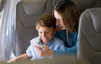 Viaje en avión con niños.