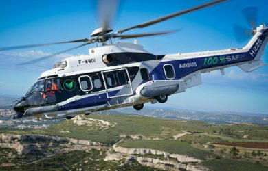 Primer vuelo del Airbus Helicopters H225 con 100% de combustible de aviación sostenible (SAF).