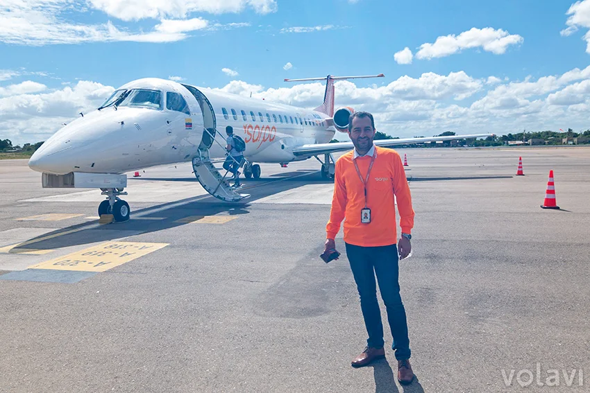 Vuelo inaugural de Sarpa entre Medellín y Riohacha (Embraer 145).