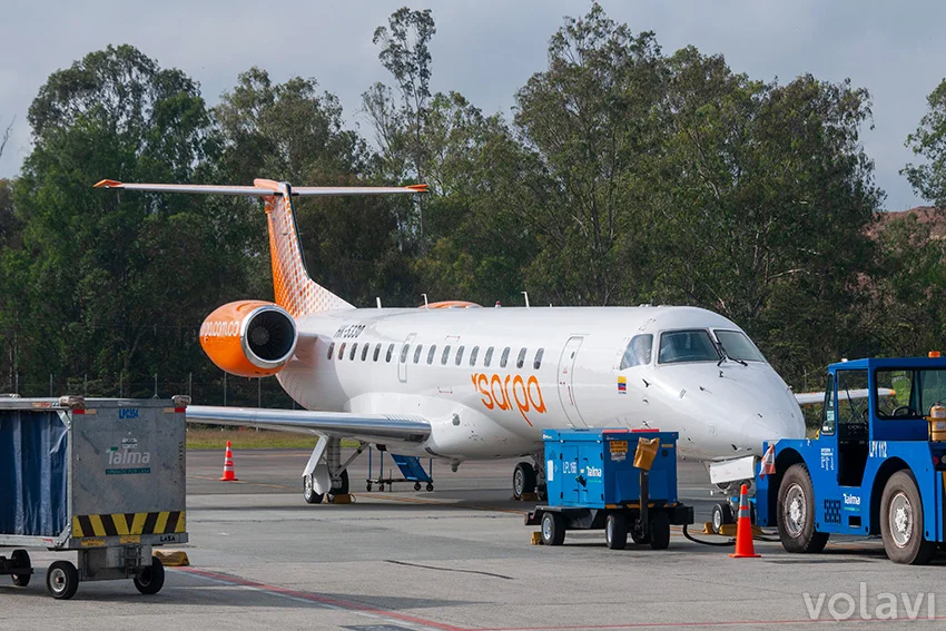 Vuelo inaugural de Sarpa entre Medellín y Riohacha (Embraer 145).