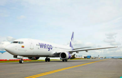 Boeing 737-800 de Wingo en Bogotá.