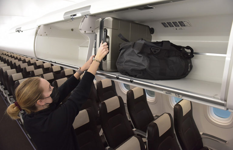 Nueva cabina Airspace de Swiss en un Airbus A320neo.