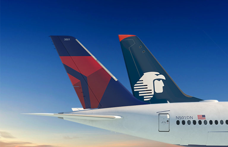 Empenajes de aviones de Delta y Aeroméxico.