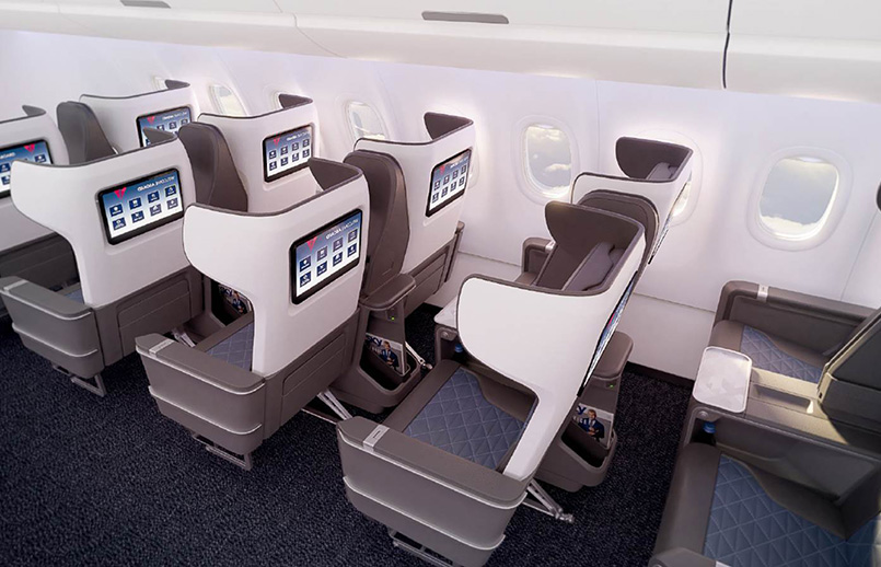 Nueva cabina de clase ejecutiva de Delta Air Lines.