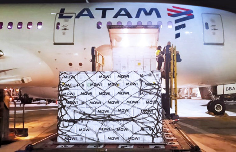 Transporte de salmón en vuelos de LATAM Airlines.